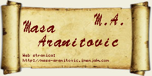 Maša Aranitović vizit kartica